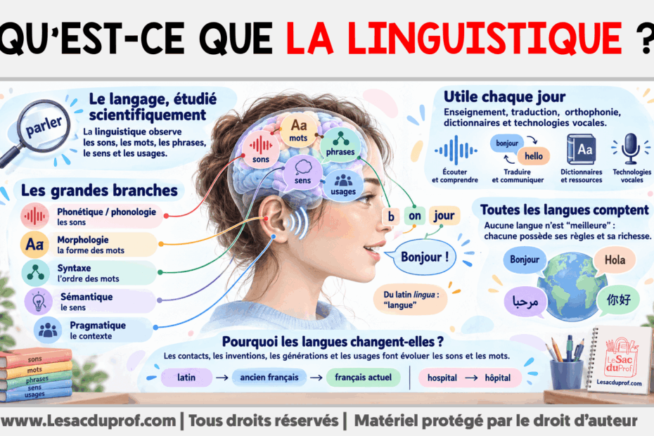 Infografia sobre Qu’est-ce que la linguistique ?