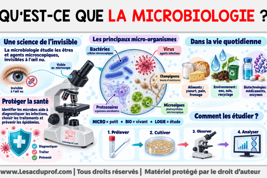 Infografia sobre Qu’est-ce que la microbiologie ?