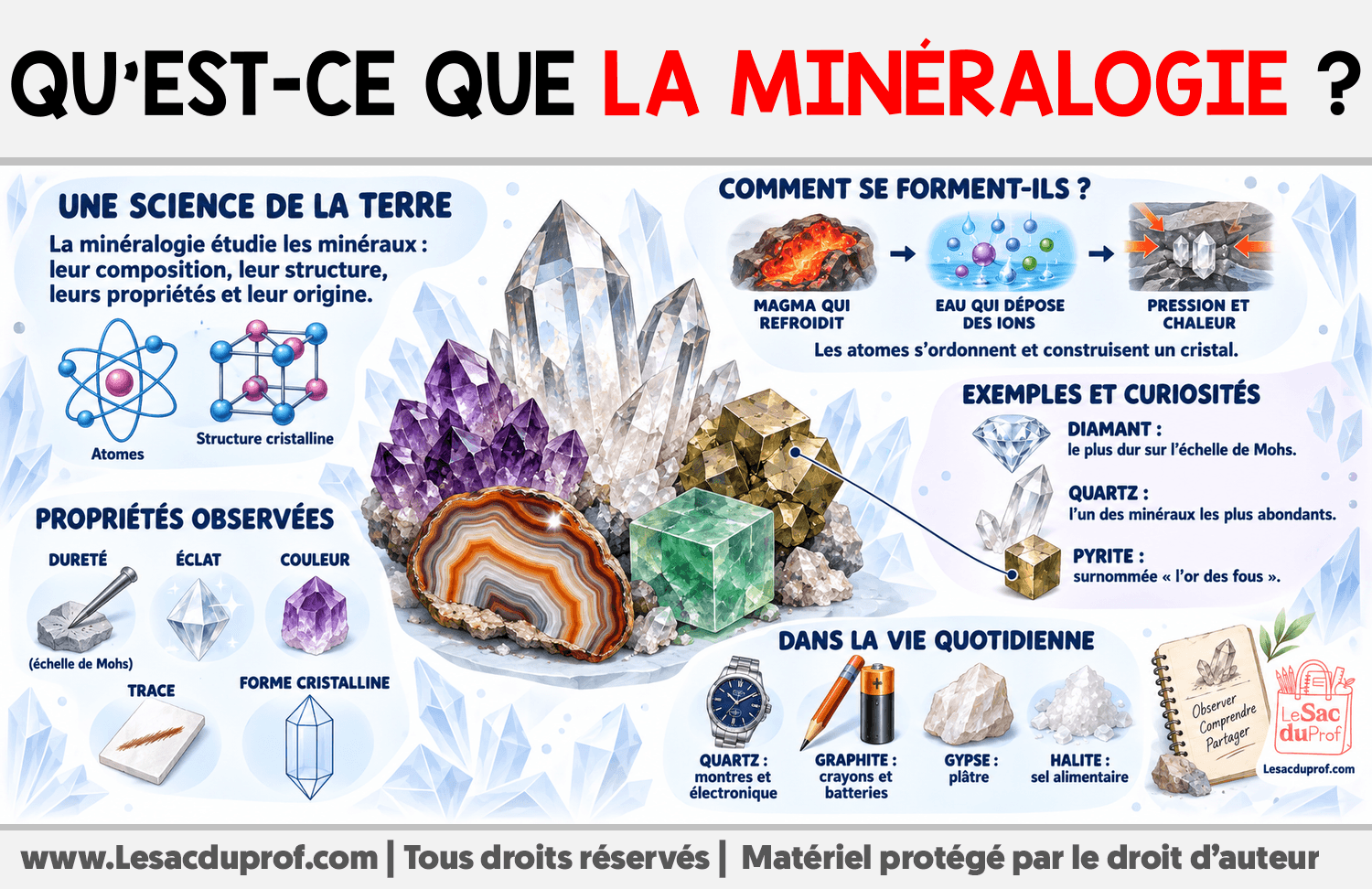 Qu’est-ce que la minéralogie ? Infographie sur Qu’est-ce que la minéralogie ?