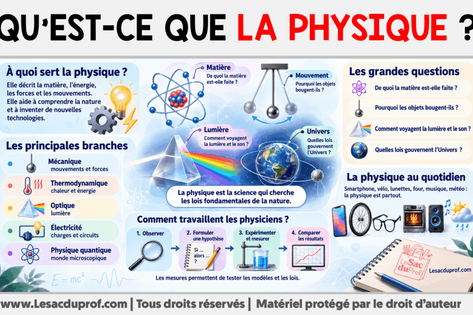 Infografia sobre Qu’est-ce que la physique ?