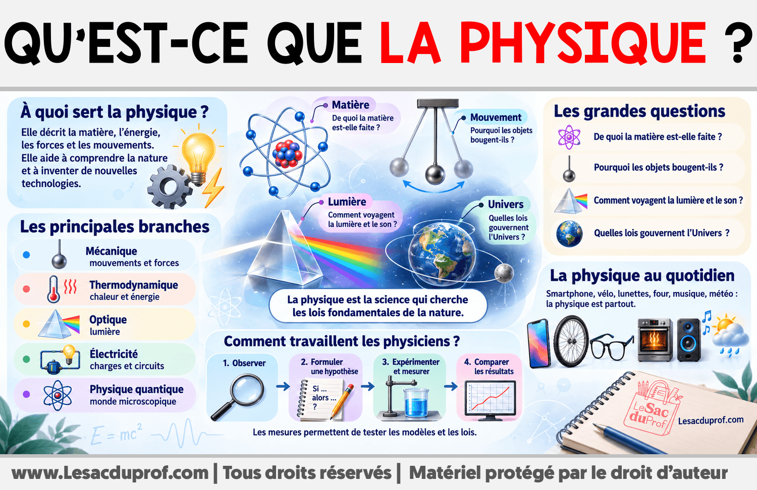 Qu’est-ce que la physique ? Infographie sur Qu’est-ce que la physique ?