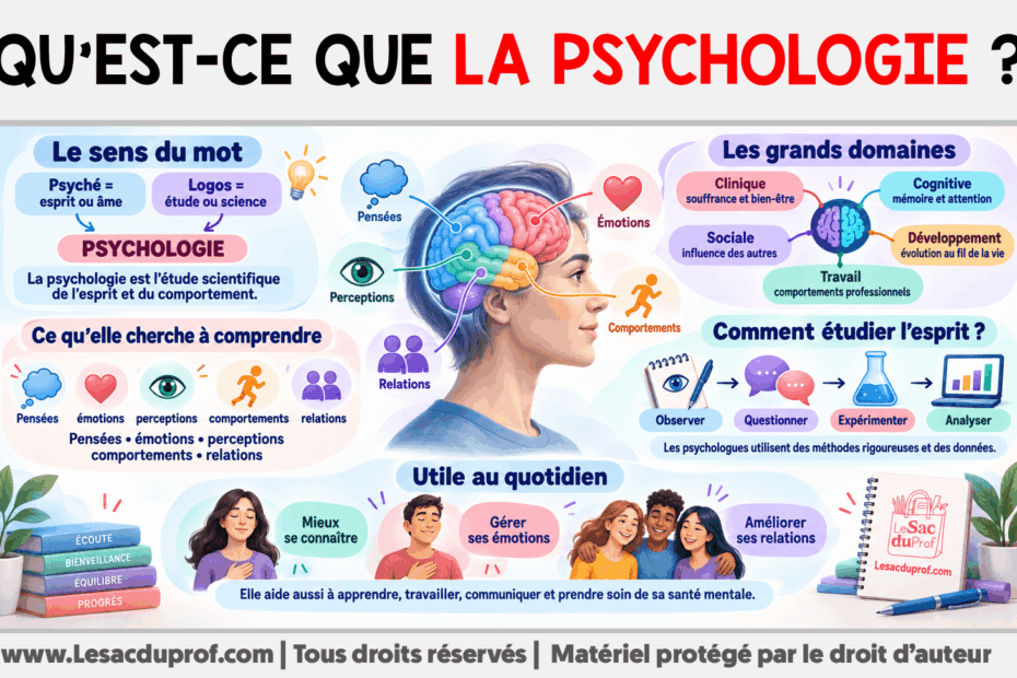 Infografia sobre Qu’est-ce que la psychologie ?