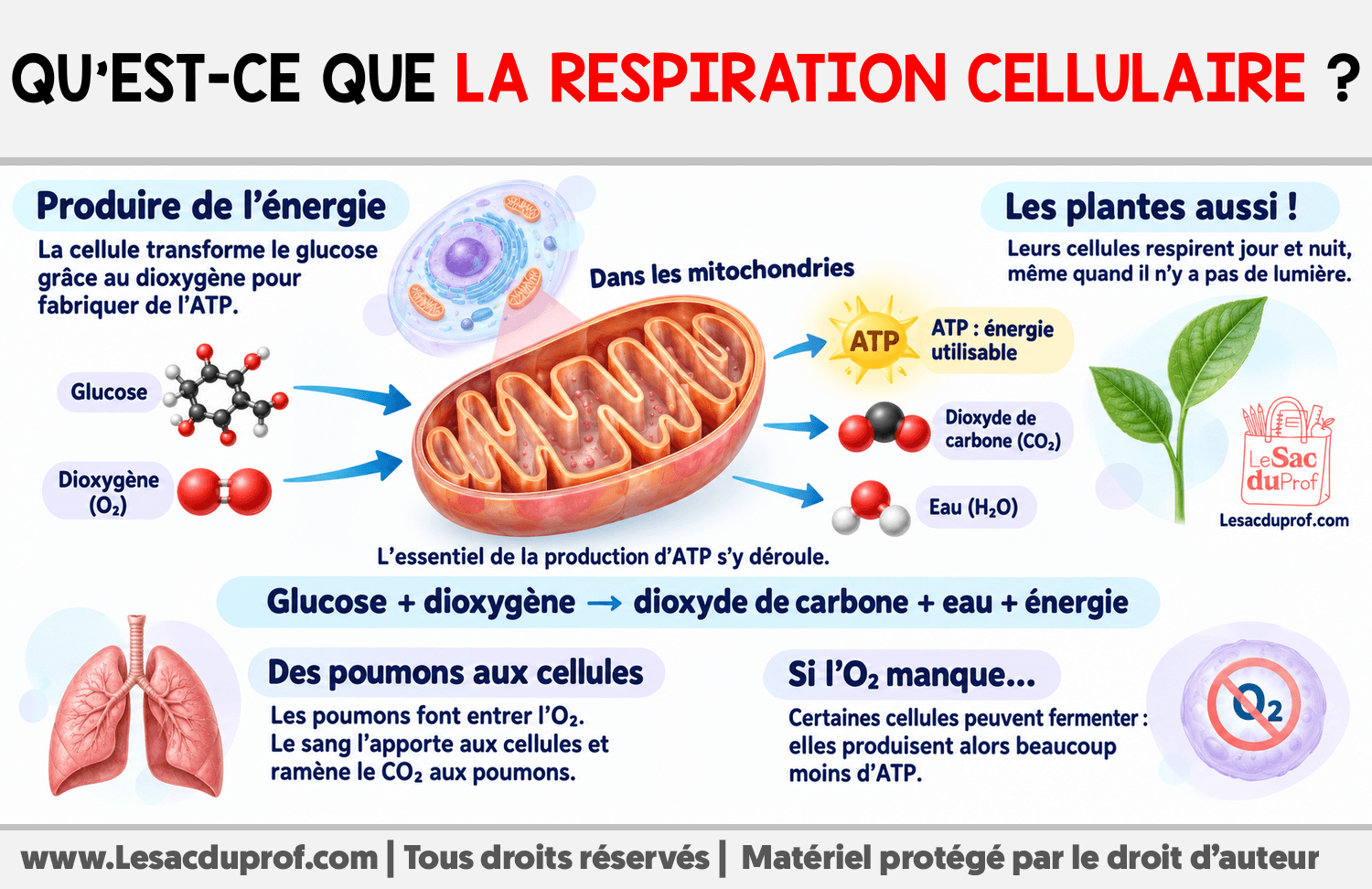 Qu’est-ce que la respiration cellulaire ? Infographie sur Qu’est-ce que la respiration cellulaire ?