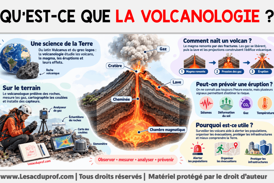 Infografia sobre Qu’est-ce que la volcanologie ?