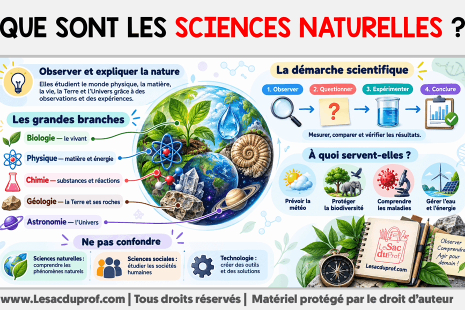 Infografia sobre Que sont les sciences naturelles ?