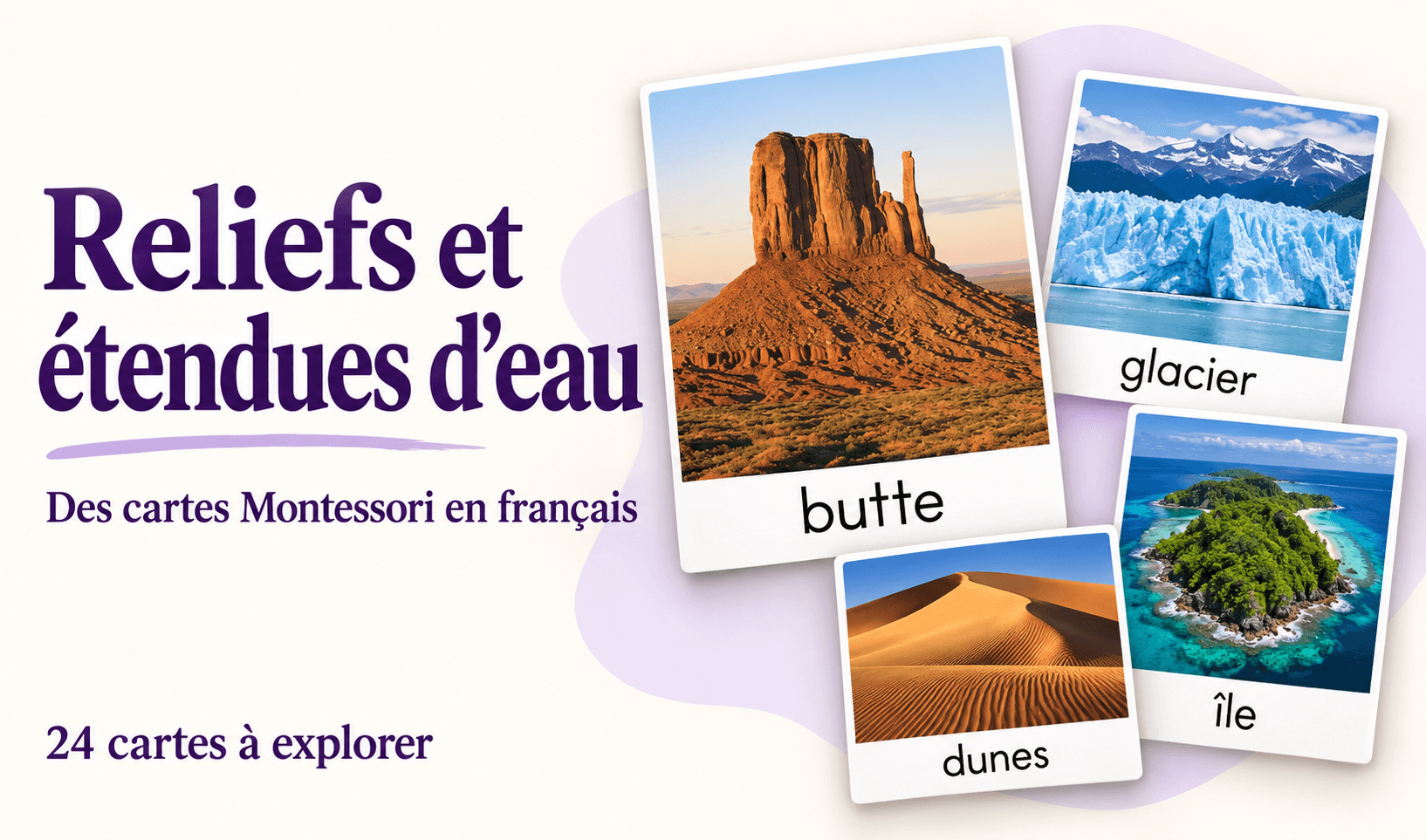 Reliefs et étendues d’eau : des cartes Montessori en français Ressource educative TPT - Reliefs et étendues d’eau : des cartes Montessori en français