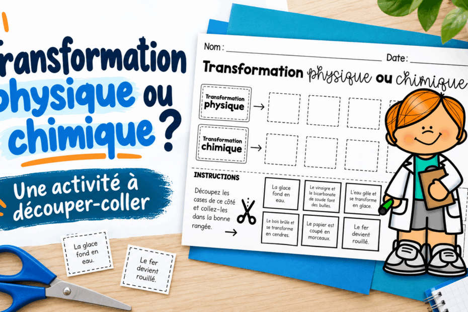 Transformation physique ou chimique | Activité à découper-coller